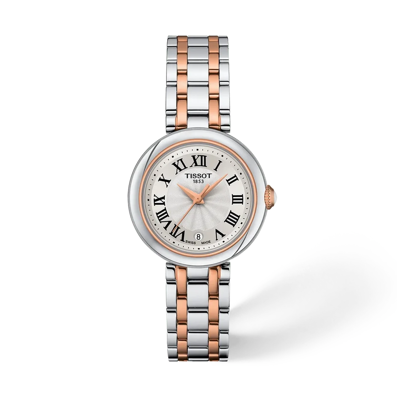 TISSOT BELLISSIMA 26mm ESFERA BLANCA DETALLES ORO ROSA