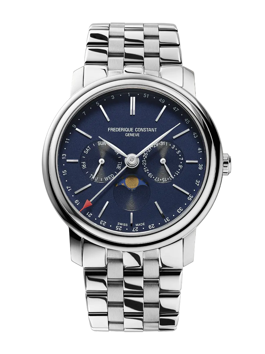 FREDERIQUE CONSTANT 40mm INDEX BUSINESS TIMER ESFERA AZUL