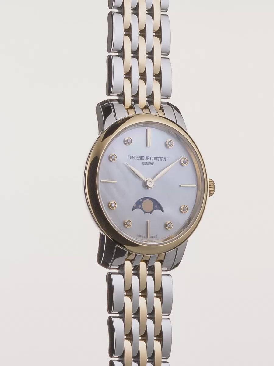 FREDERIQUE CONSTANT 30mm SLIMLINE LADIES MOONPHASE BICOLOR